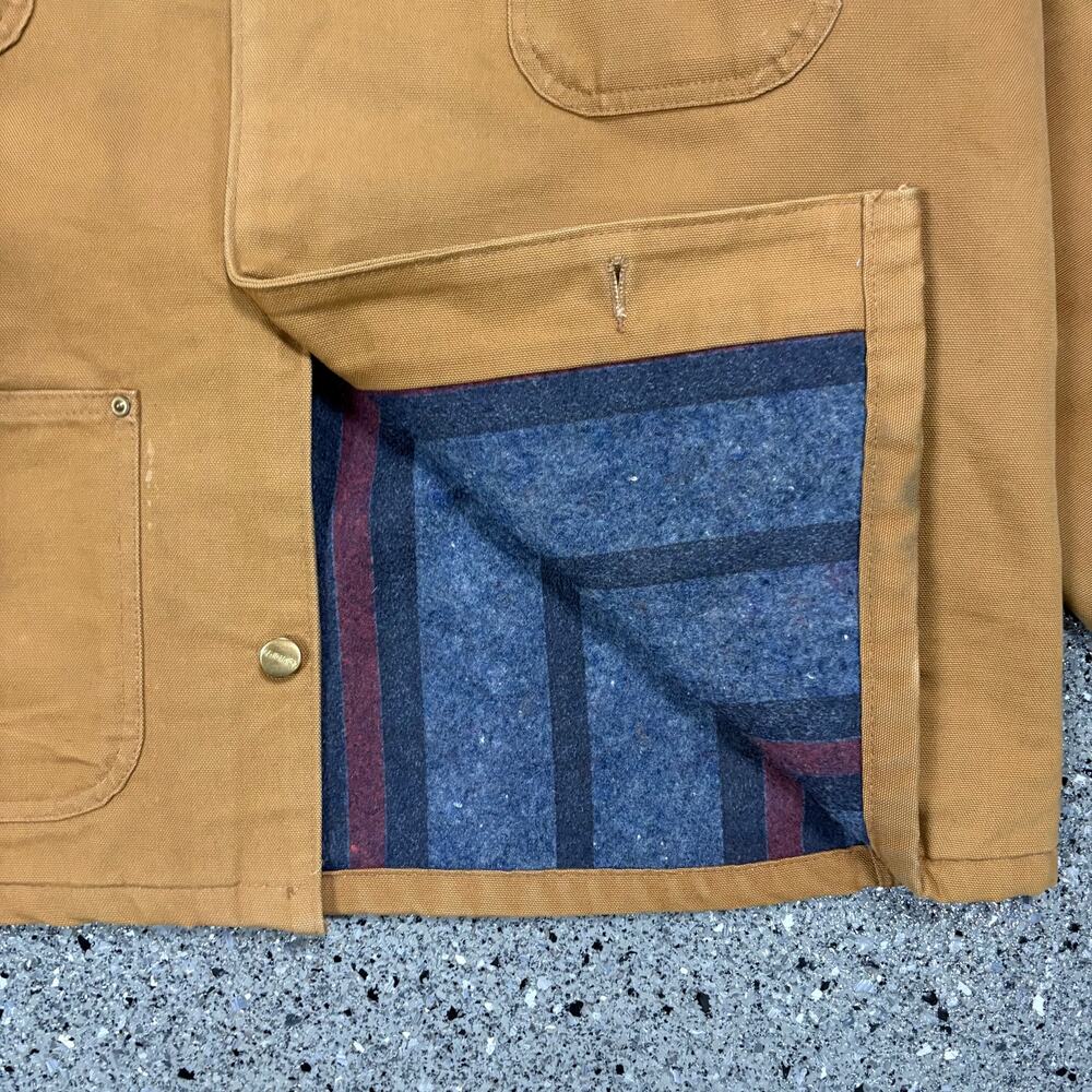 Vintage 1990s Carhartt Blanket Lined Denim Work Coat - Picture 3 of 9